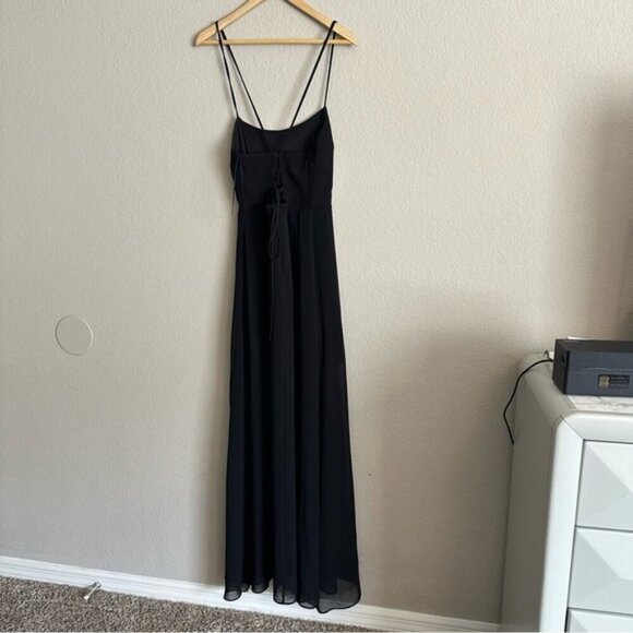 Express Black Chiffon Corset Maxi Dress Sz Small Whimsical Romantic Elegance - Picture 6 of 14